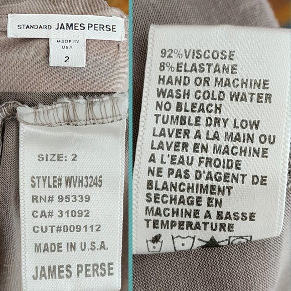 Standard James Perse Beige Taupe Jersey Knit Boxy Fit Blouse - Picture 4 of 4